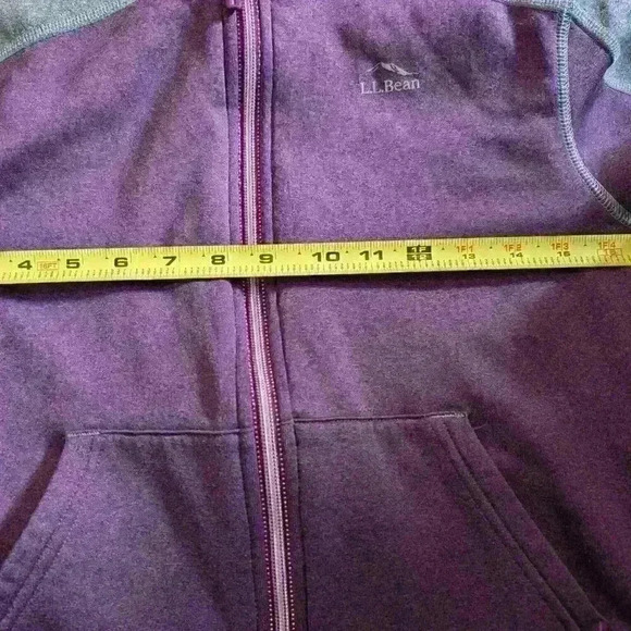 L L. Bean purple and grey zip up hoodie size S - Picture 4 of 4